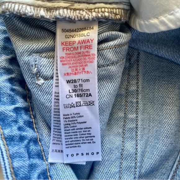 Topshop Raw Hem Crop High Rise Jeans Size 28 - Picture 9 of 11
